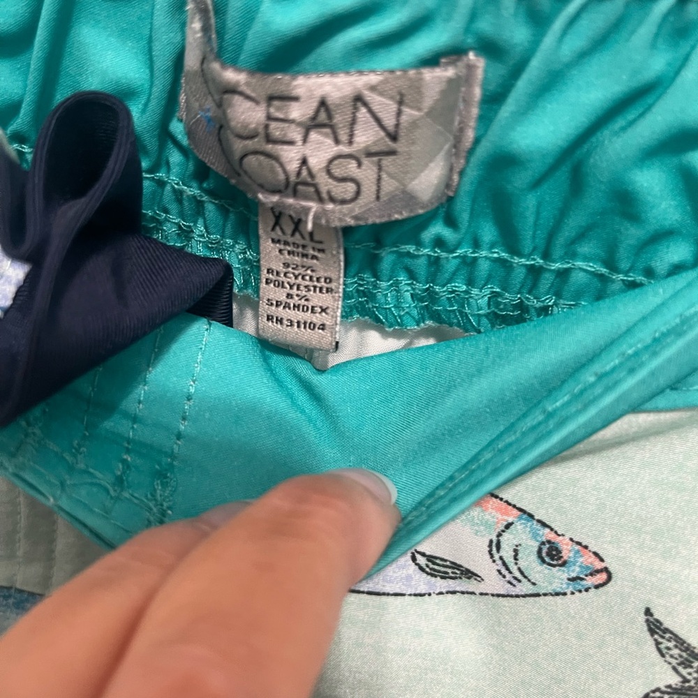 Playful Green Fish Pattern Board Shorts - Picture 6 of 15